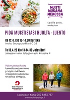 Pidä muististasi huolta-ilmainen luento Intolassa