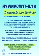 Hyvinvointi-ilta Intolassa 22.4.2026 klo 18-20.