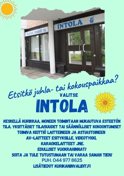 Vuokratila Intola keskellä Kurikkaa. Vuokratila Intola keskellä Kurikkaa.